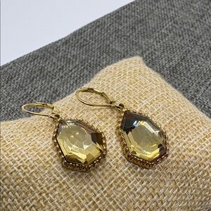 Joan Rivers Earrings with Yellow Crystal Stones